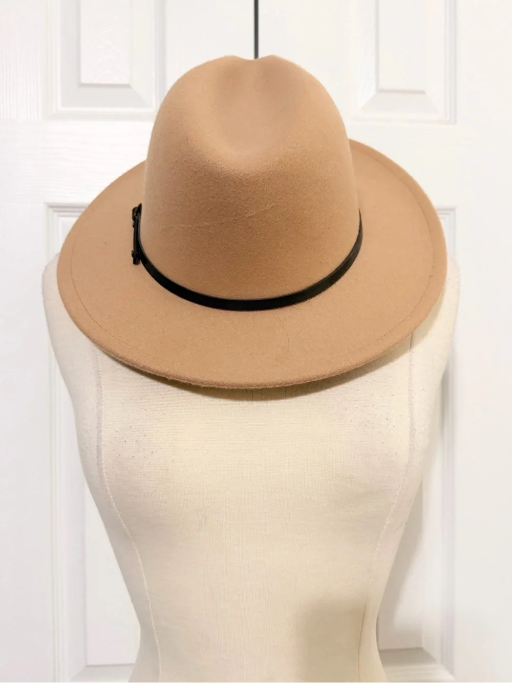 Women's Tan Fedora Hat with Band